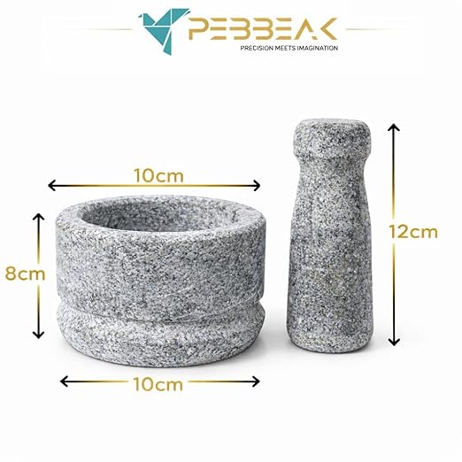 Premium Stone Mortar and Pestle for Kitchen