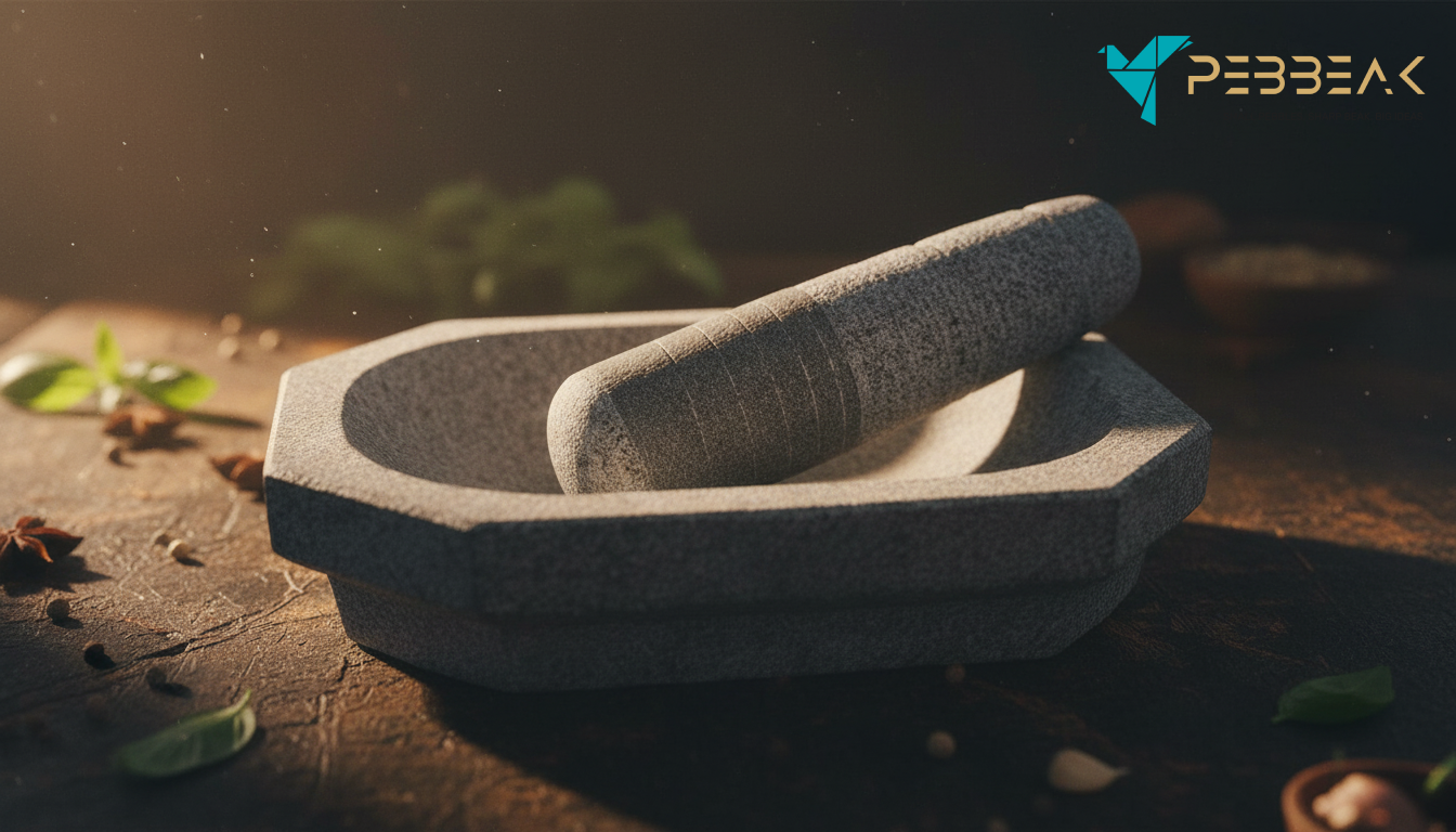 Premium Stone Mortar and Pestle for Kitchen