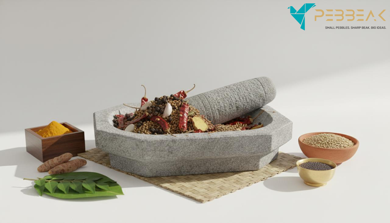 Premium Stone Mortar and Pestle for Kitchen