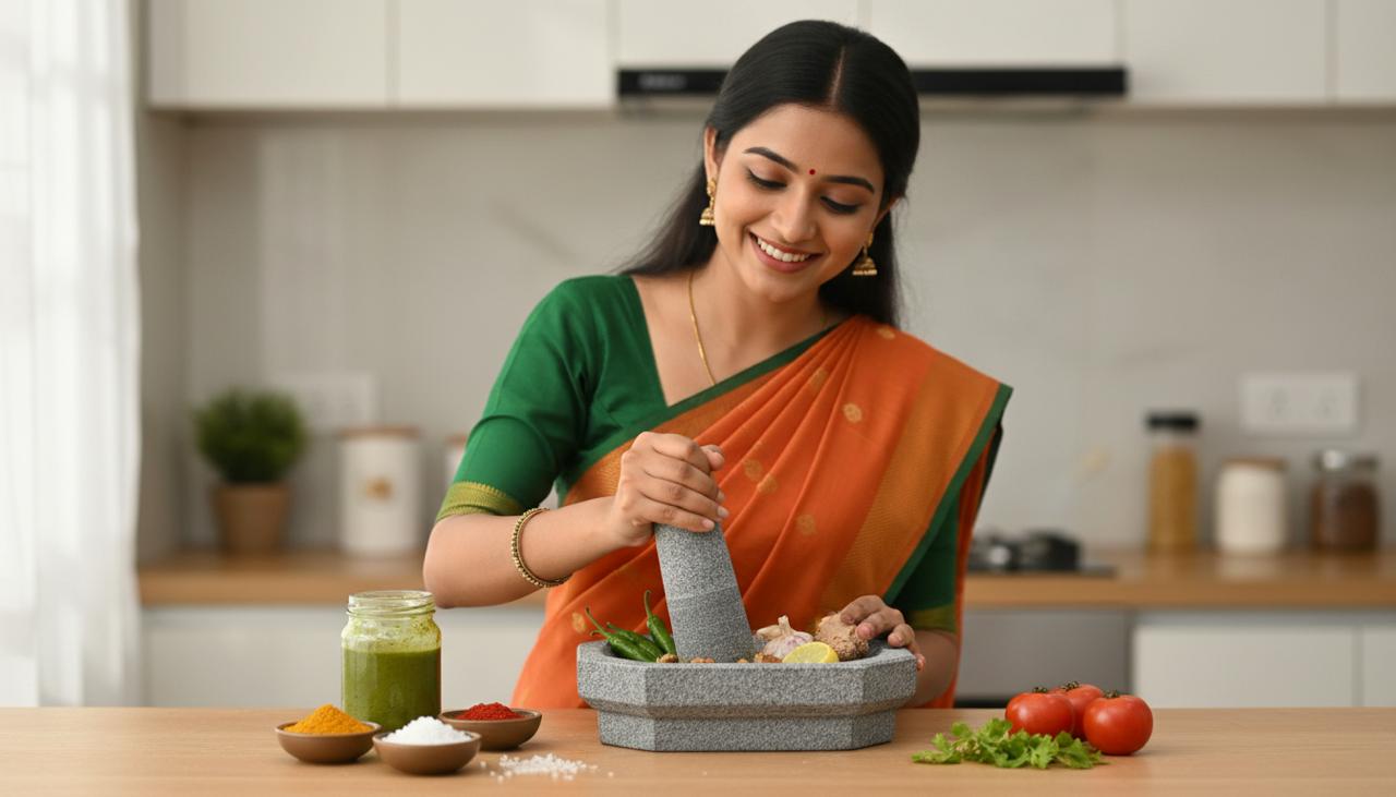 Premium Stone Mortar and Pestle for Kitchen - 5inch