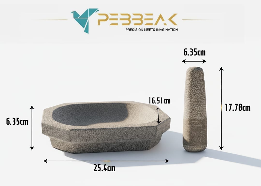 Premium Stone Mortar and Pestle for Kitchen