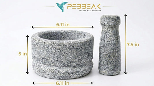 Premium Stone Mortar and Pestle for Kitchen - 5inch